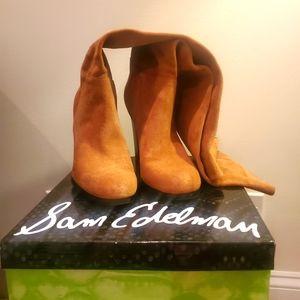 Elsy Suede Caramel Sam Edelman knee high boots, size 9
